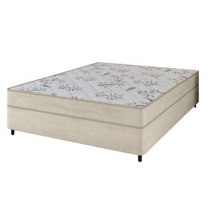 Cama Box Casal Colchão Espuma 138x188x57cm Egito Portobel Bege