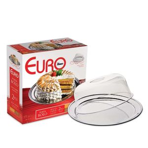 Porta Bolo Aço Inox Com Tampa Euro Home