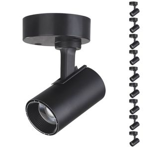 10 Spot Direcionável Sobrepor 7w Preto Bivolt 3000k Foxlux