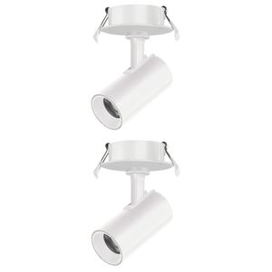 2 Spot Direcionável Embutir 7w Branco Bivolt 3000k Foxlux