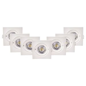 Kit 7 Spot Led De Embutir Quadrado 5w 6500k Bivolt Foxlux