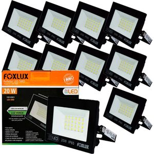 Kit 10 Refletor Led 20w Bivolt Luz Verde Foxlux