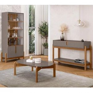 Conjunto Sala Felix Cinza Pérola Cedro