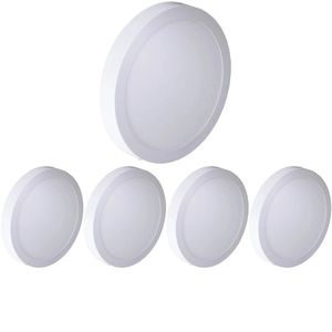 Kit 5 Painel Led Redondo Sobrepor 12w 3000k Bivolt Foxlux