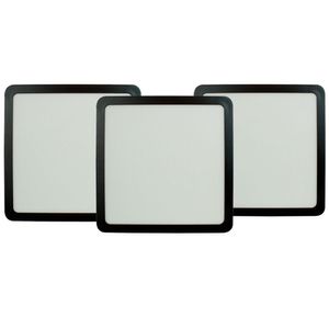 Kit 3 Painel Led 27,7x27,7 Quadrado Preto Sobrepor 24w 4000kfoxlux