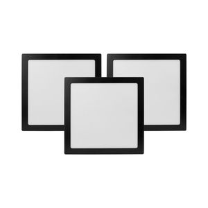 Kit 3 Painel Led 21,8x21,8 Quadrado Preto Embutir 18w 6500k Foxlux