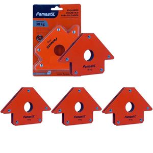 Kit 4 Esquadro Magnetico Para Solda 30 Kg Famastil