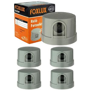Kit 5 Relé Fotoelétrico 127v Cinza Foxlux