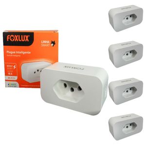 Kit 5 Tomada Plugue Inteligente 16a Bivolt Foxlux