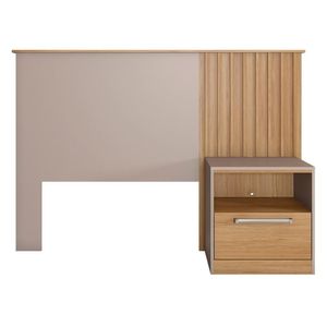 Cabeceira Solteiro Ripada Com Mesa Lateral 1 Gaveta Lucila Buriti/fendi - Caemmun