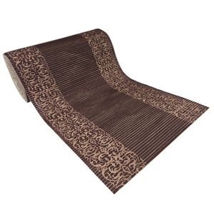 Tapete Passadeira Emborrachada Pvc Antiderrapante 0,65x5,00m Barrado Bege Marrom