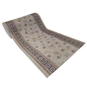 Tapete Passadeira Emborrachada Pvc Antiderrapante 0,65x5,00m Barrado Marrom