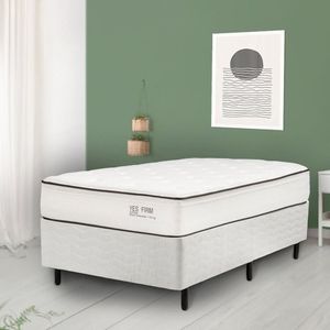 Cama Box Solteiro Yescasa Firm 88x188x31cm Bege-branco