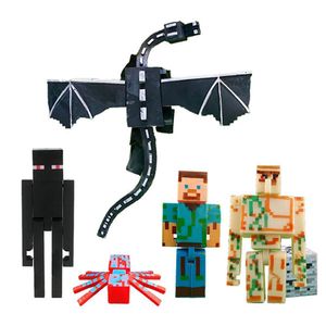 Kit 3 Cartela Minecraft Dragão 15 Bonecos + 3 Bloco Steve