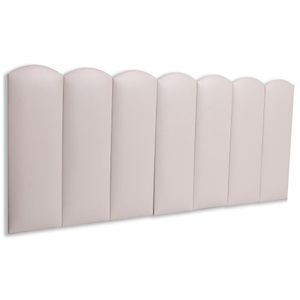 Cabeceira Casal Kit 7 Placas Modelo Nuvem - Courino Marfim / Off White
