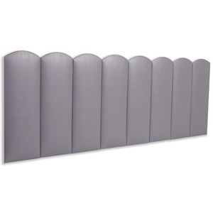 Cabeceira Queen Kit 8 Placas Modelo Nuvem - Courino Cinza