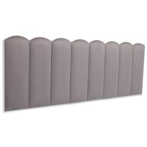 Cabeceira Queen Kit 8 Placas Modelo Nuvem - Suede Cinza