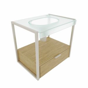 Gabinete Roma Incolor Jateado 58,7cm X 52,8cm X 42,8cm Amendoeira- Jateado Incolor