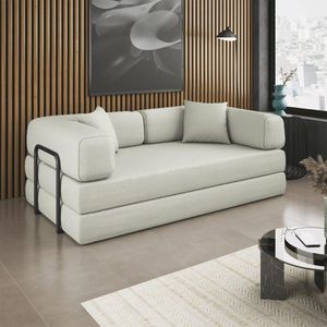 Sofá Cama Colchão De Espuma à Vácuo Compactair Sala Balaqui Bege