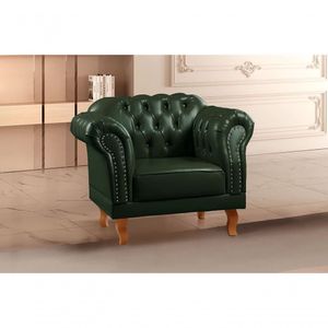 Poltrona Duque Chesterfield Capitonê Cor:couro Ecológico Verde 303