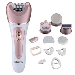Depilador Philco Aqua Deluxe Plus Pdp02 Branco Com Rosa Bivolt