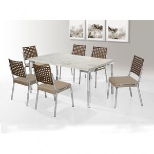 Cj Nobre Mesa+ 6 Cadeiras Mdp Cromado 1,60x0,90