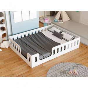 Cama Casal Montessoriana Penélope Com Estrutura Baixa E Design Sofisticado