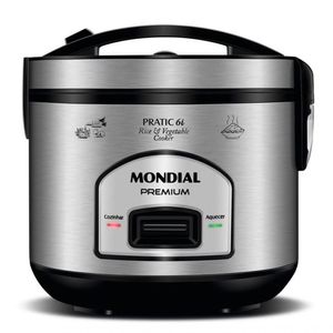 Panela Elétrica De Arroz Mondial PE-43-6X Preto Inox 110V