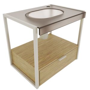 Gabinete Milão Cristal 58,7cm X 58,5cm X 42,8cm Amendoeira-bronze