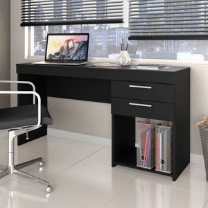Escrivaninha Office Com 2 Gavetas Preto Tx Notavel