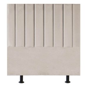 Cabeceira Estofada Cama Box Solteiro 90 Cm Alice Corino Bege