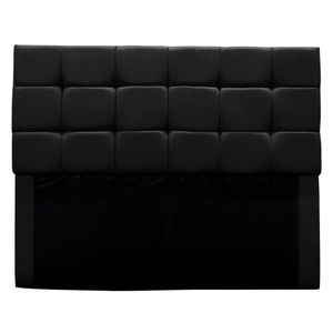 Cabeceira Estofada Cama Box Casal 140 Cm Bianca Suede Preto