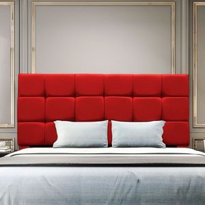 Cabeceira Cama Box Estofada Solteiro 90 Cm Ananda Suede Vermelho