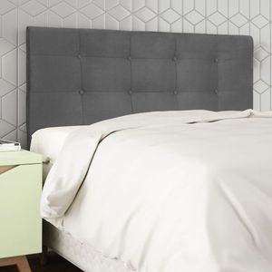 Cabeceira Estofada Cama King 195 Cm Milão Suede Cinza