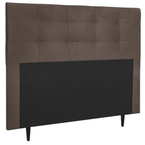 Cabeceira Estofada Cama Box Queen 160 Cm Lorena Suede Suede Marrom