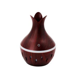 Purificador De Ar Umidificador De Ambiente Difusor Usb Com Luzes Led Colorido Vaso Rajado