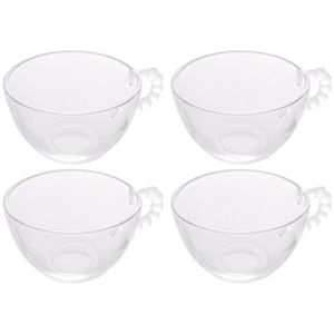 Conjunto Com 4 Xícaras Para Chá Wolff Pearl Em Cristal 180ml Transparente