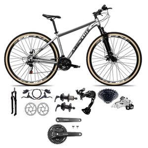 Bicicleta Aro 29 Absolute Nero 5 Câmbios Shimano Alívio/altus 27v Freio A Oléo Garfo Trava Pneu C/faixa -cinza Tam.19