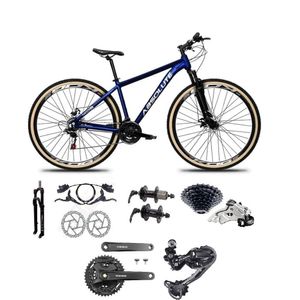 Bicicleta Aro 29 Absolute Nero 5 Câmbios Shimano Deore/altus 27v Freio A Oléo Garfo C/trava Pneu C/faixa -azul Tam.21