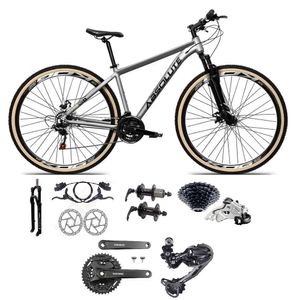 Bicicleta Aro 29 Absolute Nero 5 Câmbios Shimano Deore/altus 27v Freio A Oléo Garfo C/trava Pneu C/faixa -cinza Tam.17