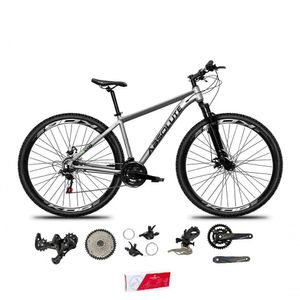 Bicicleta Aro 29 Absolute Nero 5 Alumínio 2x9 18v K7 Freios Hidráulicos Garfo Com Trava - Cinza Tam.13.8