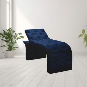 Maca Estofada Estética Cílios Regulável Spa Veludo Eloísa Azul Marinho