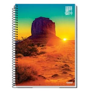 Caderno Espiral Universitário 10 Matérias 200 Folhas Happy Adventure Credeal Estampa 1