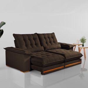 Sofá Retrátil E Reclinável 2 Lugares 210cm Marrom