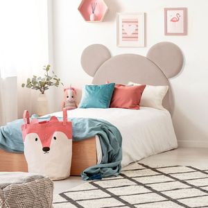 Painel Ina Urso Para Box 90cm De Veludo Klm Móveis Veludo Bege