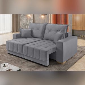 Sofá Retrátil 2 Lugares 190cm X 150cm Pop Cinza