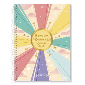Caderno Espiral Universitário A4 1 Matéria 80 Folhas Capa Dura Arco-íris Credeal Estampa 2