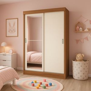 Guarda-roupa Infantil 2 Portas Helena Cinamomo / Off White