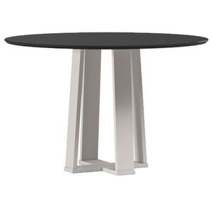 Mesa De Jantar 120 Cm Isabela Com Vidro Off White Preto – New Ceval