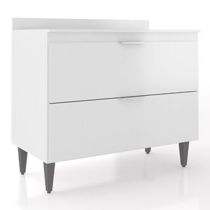 Balcão De Cozinha Com Tampo 100cm Pérola Branco Z34 - Mpozenato